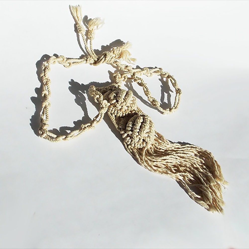 Boho 70's Macrame String Necklace, Retro - image 2